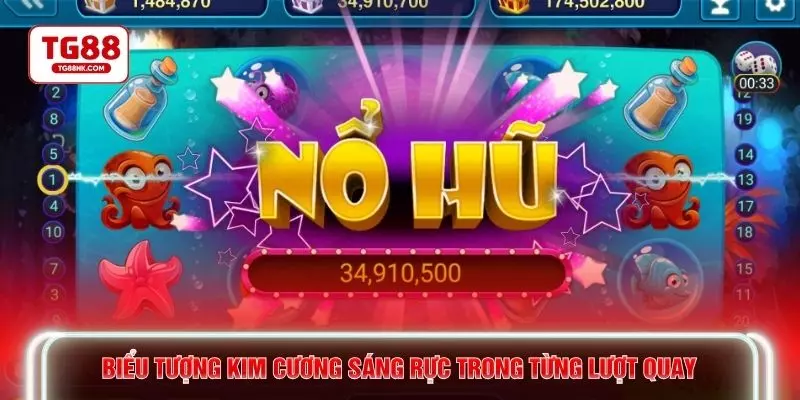 Biểu tượng kim cương sáng rực trong từng lượt quay
