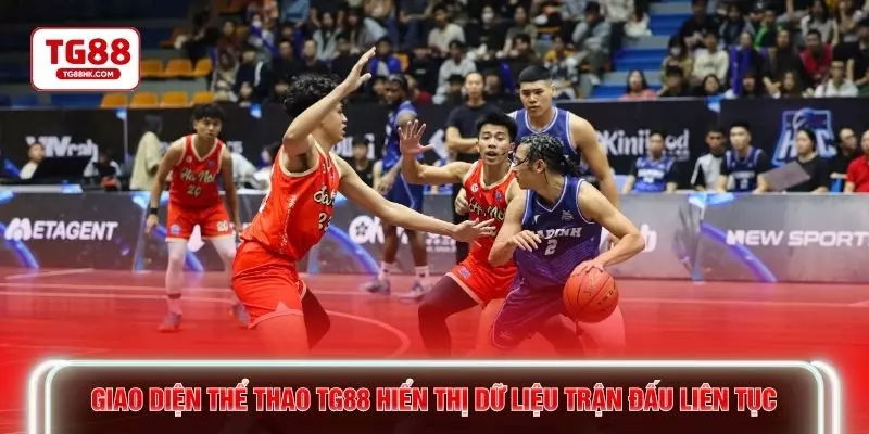Giao diện thể thao TG88 hiển thị dữ liệu trận đấu liên tục